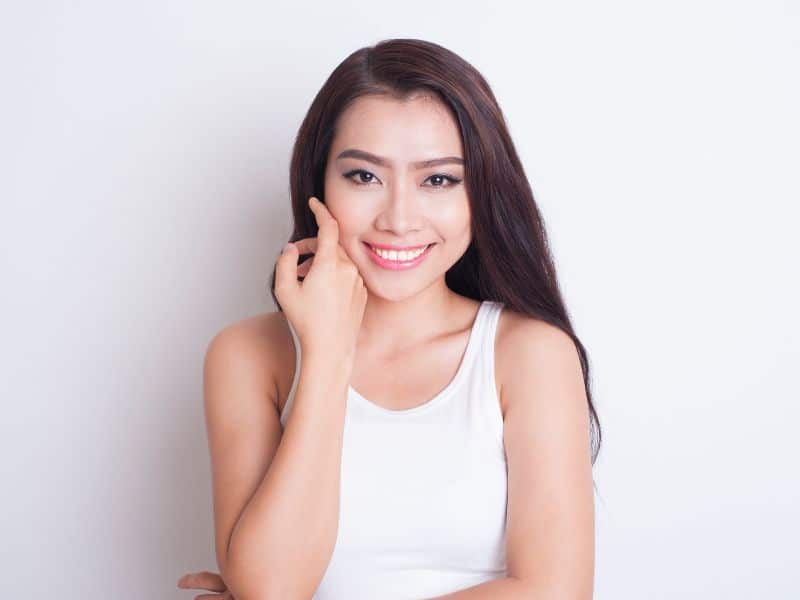Attractive asian woman skin care image